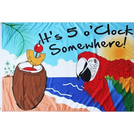 - It's 5 O'Clock Somewhere Summer Grommet Flag Drinks 3' x 5' Briarwood Lane