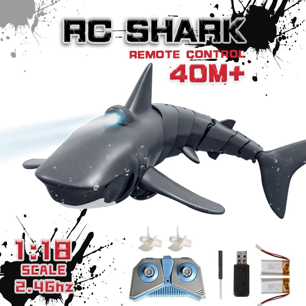 2.4G 2 In1 RC Mini Speed Boat Shark Head Remote CR Boat Simulation ...