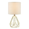 thumbnail image 5 of Bestco Table Lamp w/ Gold Hollowed Out Base, Desk Lamp With White Fabric Shade for Livingroom Bedroom Bedside, UL Certificated, 5 of 10