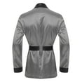 thumbnail image 4 of Choomomo Men's Satiny Smoking Jacket Robe Lightweight Dinner Jacket Cigar Jacket Host Wear Blazer Gray S, 4 of 6
