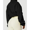 thumbnail image 5 of Women's Full Zip Fleece Short Jacket Warm Winter Long Sleeve Stand Collar Sherpa Crop Coat, 5 of 5