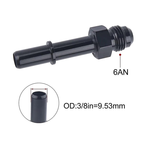 Quick Connect 6AN AN6 Male to 3/8", 5/16" AN8 8AN Quick Disconnect Male Push On EFI Mounting Adapter Aluminum Black~0665