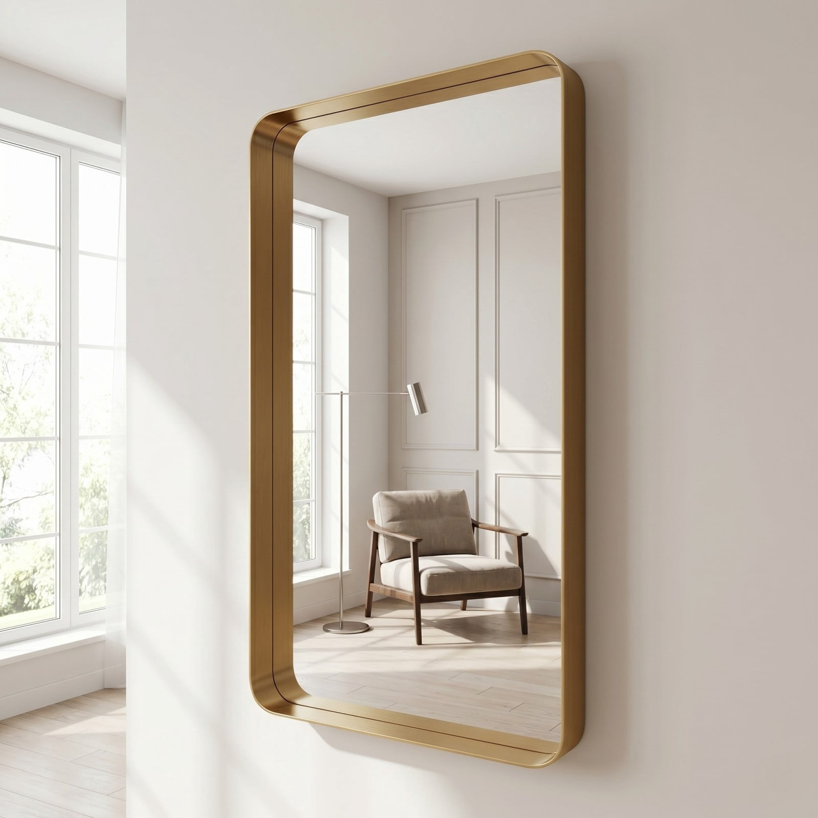 Gleamira 30"x50" Rectangular Bathroom Mirror Vanity Wall Mounted Mirror with Deep Frame, Gold