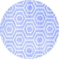 thumbnail image 1 of Ahgly Company Machine Washable Indoor Round Abstract Blue Contemporary Area Rugs, 6' Round, 1 of 4