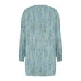 thumbnail image 5 of IROINNID Discount Long Sleeve Dress for Women Mid-Length Shift Dress Long Sleeve Print Round-Neck Ladies Holiday Outing Long Dress,Blue, 5 of 5