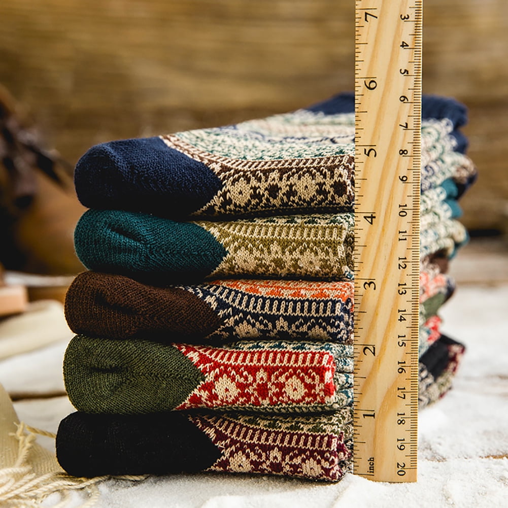 Wool Socks for Women, 5 Pairs Ladies Cozy Boot Winter Thermal Warm Thick Socks Size 5-9