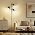 thumbnail image 5 of OUTON Tree Floor Lamp with 3 Adjustable Rotating Lights，Standing Tall Pole Lamps for Living Room, Bedroom, Home, Office-Black(Bulbs Included), 5 of 10