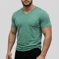 thumbnail image 2 of LRGSHF Short Sleeve for Men Summer Basic Tee Shirt V Neck Breathable Shirts Running Athletic Workout Shirt Soft Casual Tops, 2 of 4