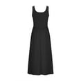 thumbnail image 6 of Summer Dresses for Women 2025, Woman Fashion Comfortable Summer Solid Color Pocket Sleeveless Round-Neck Dress(Black,S), 6 of 8