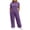 Purple, variant on Women's 2 Piece Pants Set Plus Size Summer Lounge Outfits Short Sleeve Crewneck Tops and Wide Leg Sweatpants (6XL, Red)