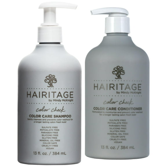 Hairitage Color Check Color Care Purple Shampoo and Conditioner Set, 13oz