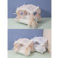 thumbnail image 3 of Ounissouiy Niños pequeños 1/12 casa de muñecas cama DIY decoración muebles en miniatura regalos de cumpleaños modelo decorativo camas casas de muñecas Blanco, 3 of 6