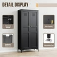 thumbnail image 4 of Yizosh Metal Pantry Cabinet,Tall Kitchen Pantry Storage Cabinet with Doors and Adjustable Shelves - 61" Black Cupboard Cabinet for Kitchen, Living Room,Dining Room,Home, 4 of 14