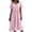 #200-Pink, variant on Women's Short Sleeve Drop Waist Maxi Dress Button V Neck Pleated Loose Flowy Long Dress for Graduation Dress