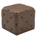 thumbnail image 3 of 19-Inch Square Tufted Ottoman Footstool, Upholstered Cube Pouf with Button Tufting for Living Room, Bedroom (Multiple Fabrics), 3 of 7