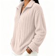 thumbnail image 5 of Fewfanhot Womens Fall Outfits Fall Winter Quarter Zip Ribbed Cable Long Sleeve Soft Comfy Tops Sweaters Fashion Clothing, 5 of 7