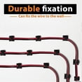 thumbnail image 3 of 50 clips para cables, organizadores de cables adhesivos, resistentes y duraderos (negros), 3 of 5