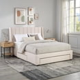 thumbnail image 4 of Ilios Innova | Base de Cama Matrimonial Tapizada Beige con Cabecera Acolchada Cajones Integrados y Estructura Resistente, 4 of 9
