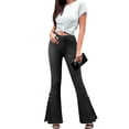 thumbnail image 3 of Shpwfbe Jeans For Women Flare Jeans Denim Jeans Lace-Up Pants Mid-Waist Trousers Flared Women'S Pants Bell Bottom Jeans Black M, 3 of 7