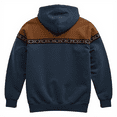 thumbnail image 3 of Dresfit Zip Up Hoodie Mens Western Aztec Patchwork Hoodies Fall Winter Kangaroo Graphic Sweatshirts Drawstring Big and Tall Slim Country Pullover Dark Blue XL, 3 of 3