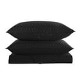 thumbnail image 2 of JML Quilt Set 3 Piece Microfiber Coverlet Shams Set, Soft Lightweight, Black Weave, King, 2 of 6