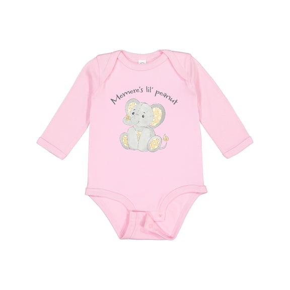 Inktastic Memere's Little Peanut Boys or Girls Long Sleeve Baby Bodysuit