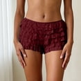 thumbnail image 5 of GEWSEY Ruffle Shorts Womens Bloomers Y2k Shorts Tiered Micro Booties Summer Women Ruffle Underwear Women (Wine, S), 5 of 7