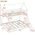 thumbnail image 6 of CoSoTower Twin Over Queen House Bunk Bed with Climbing Nets and Climbing Ramp, White, 6 of 9