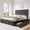 Dark Grey, variant on King Size Bed Frame with 4 Storage Drawers, Linen Upholstered Platform Bed Frame with Adjustable Headboard, Diamond Stitched Button Tufted, No Box Spring Needed, Blue