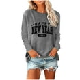 thumbnail image 2 of Ailaofu New Years Eve Outfits Women,Women's Casual Long Sleeve Round Neck Happy New Year 2026 Printed Graphic Plus Size Tops, 2 of 6