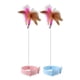 thumbnail image 1 of Juguete interactivo con forma de pluma para gato, con cascabel, de silicona, para el cuello, para mascotas 1 Uds rosa 1 Uds azul, 1 of 9
