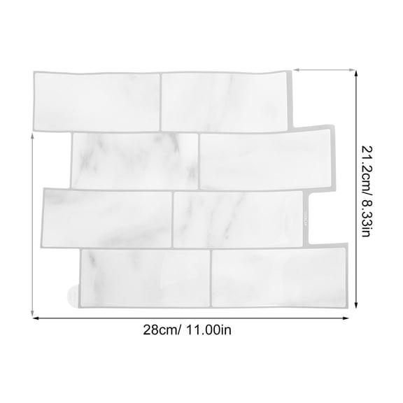 HOOWIFFY Oil-Resistant 3D Light Grey Wall Sticker for Kitchen and Bath
