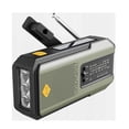thumbnail image 2 of Manivela Emergencia Radio Carga Solar Tipo C Meteorológica AM/FM/WB() Verde, 2 of 9