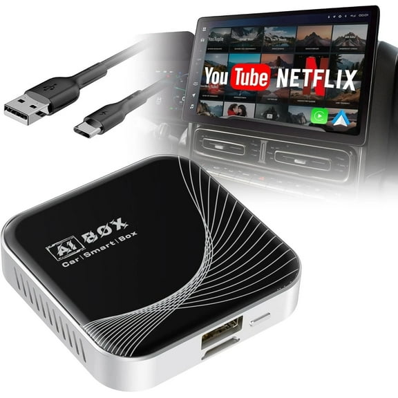 Wireless Carplay Adapter, Converts Wired CarPlay to Wireless Adapter, iPhone & Android Auto, Plug & Play for Cars from 2017