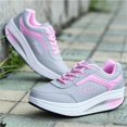 thumbnail image 6 of XIMIN Women's Walking Toning Platform Shoes Soft Comfy Running Shoe Fashion Lace up Rocker Shoes with Arch Support Sneakers Casual Lightweight Tennis Sneaker, 6 of 9