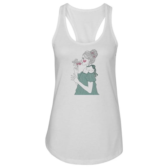 Woman With Strawberries Tank Women -Image by Shutterstock, Female Medium