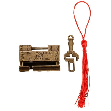 WHAMVOX 1 Set Vintage Brass Lock with Zinc Alloy Buckle for Drawer Dark Brown Easy Installation