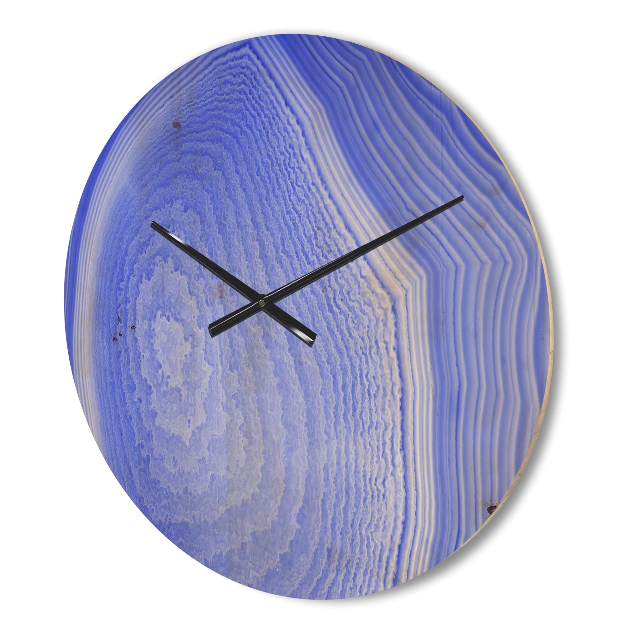 Designart 'Structure Of Dark Blue Agate' Modern Wood Wall Clock