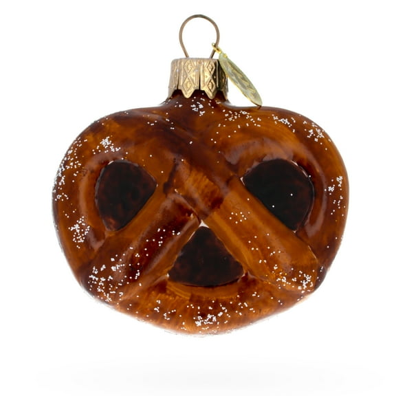 Glazed Salty Pretzel Glass Christmas Ornament