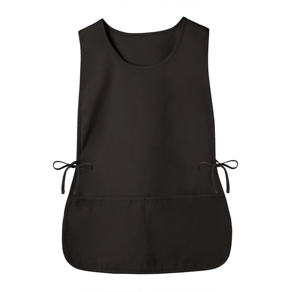 HonorHut Vest Style Apron Sleeveless Cooking Apron with 2 front Pockets Side Ties Overalls Bib Apron for Paint Cooking Cleaning Black