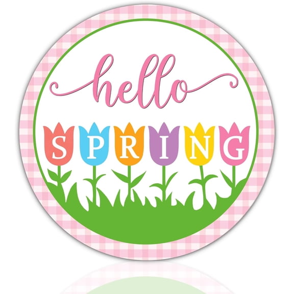 Happy Easter Vintage Round Metal Tin Signs Bunny Rabbit Easter Sign For Home Farmhouse Holiday Sign Wreath Sign Welcome Sign Front Door Decoration Metal Poster 8x8 Inch