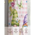 thumbnail image 6 of Watercolor Gnomes Floral Sheer Curtains 84 Inch Length 2 Panels Set Window Treatments, Spring Butterflies Flowers Pink Plaid Rod Pocket Semi Curtains for Living Room/Bedroom/Kitchen, 104"W x 84"L, 6 of 7
