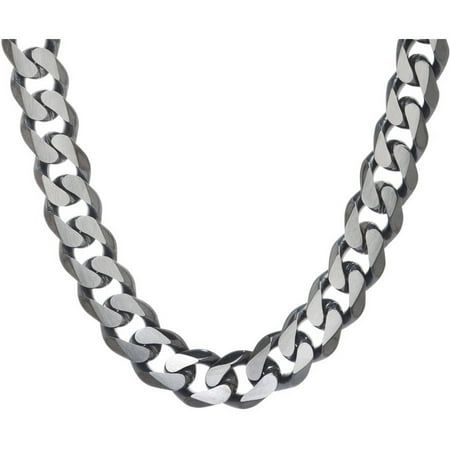 American Steel Men's Stainless Steel Jewelry/Black IP Ion Plated 24 Two-Tone Curb Chain Necklace, 14.50mm