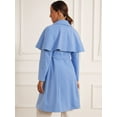 thumbnail image 3 of DARING DIVA Women's Winter Coats Single-Breasted Outwear Long Work Jacket Blue XS, 3 of 6