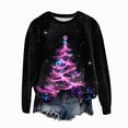 thumbnail image 5 of Towmus Women Christmas Sweatshirts Casual Long Sleeve Crewneck Lightweight Pullover Tops Xmas Tree Graphic Sweatshirt, 5 of 6