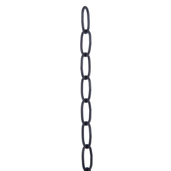 B&P Lamp® Satin Black Oval Steel Chain, 3 Ft. Length
