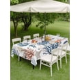 thumbnail image 4 of Outdoor Tablecloths with Umbrella Hole & Zipper, Blue Coral Coastal Rectangle Tablecloth 52x70 Inch, Summer Beach Starfish Nautical Waterproof Table Cloth, Patio/Pool/Picnic Table Covers, 4 of 8
