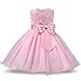 thumbnail image 3 of NNJXD Robe de Princesse Sans Manches en Dentelle 3D Fleur Tutu Vacances Taille 7-8 Ans Rose, 3 of 4