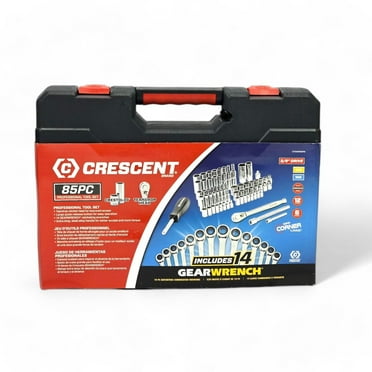 Crescent & Gearwrench SAE/Metric 85 pc. Chrome Vanadium Steel 3/8 in. Socket Wrench Set