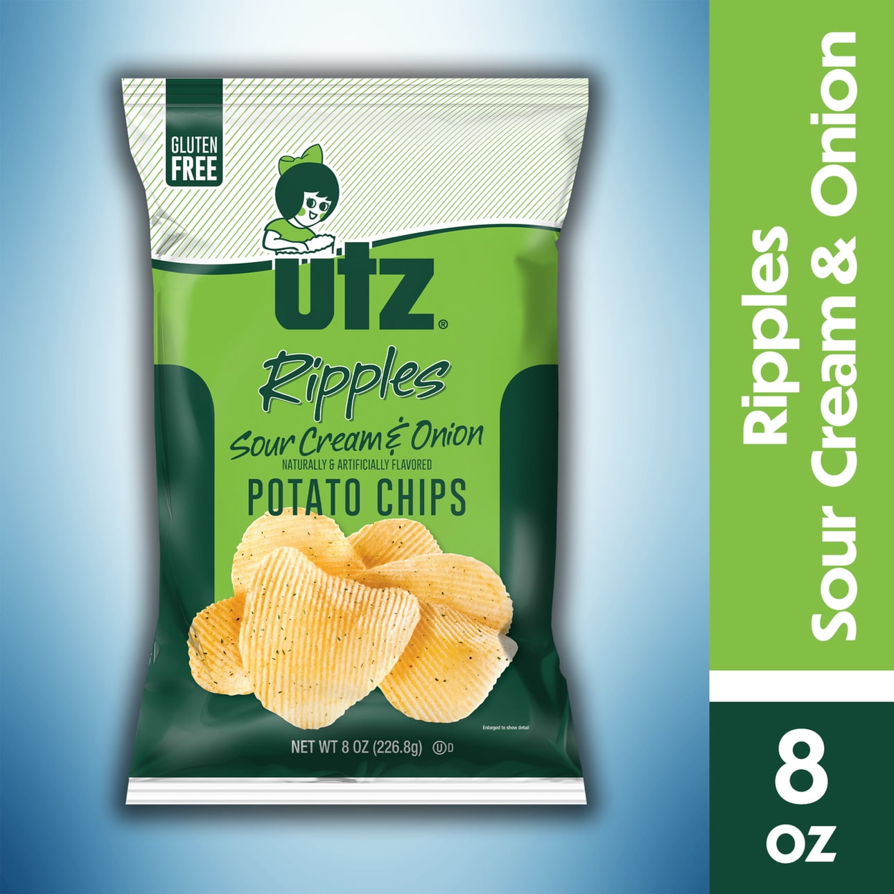 8 oz Utz Ripples Sour Cream & Onion Potato Chips